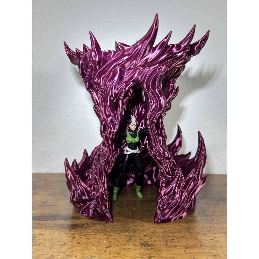 Flame Effect Display Diorama 3D Printed Superpower Fire Action Figure Stand